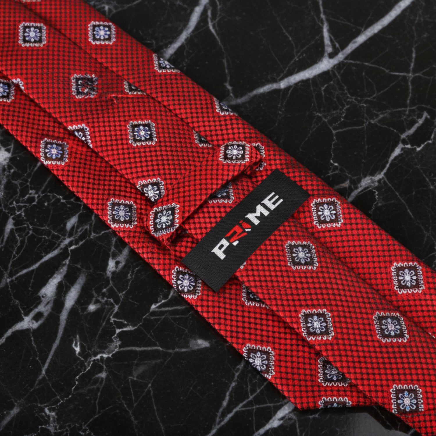 Red Geometric Zodiac Medallion Tie Keep