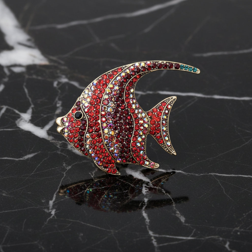 Red Angel Fish Lapel Pin