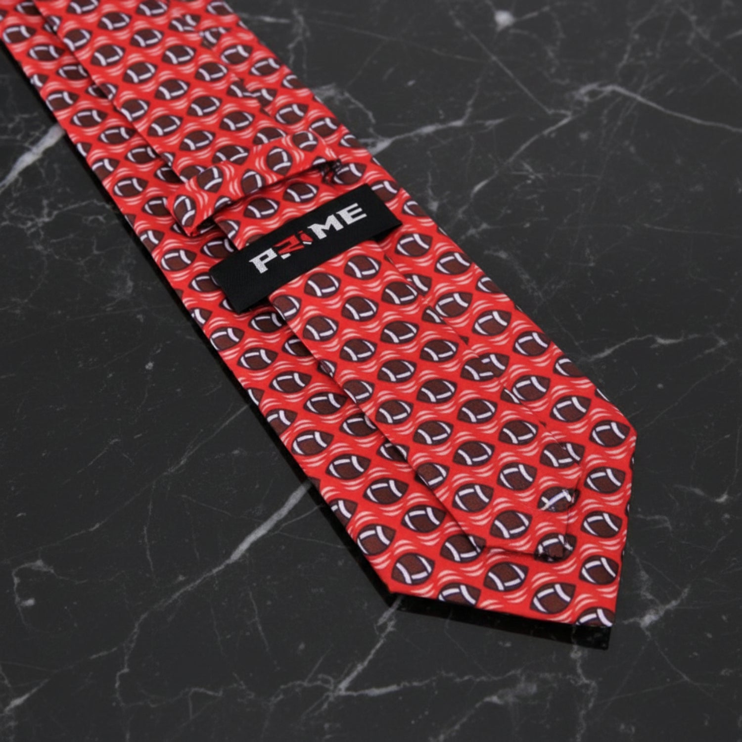 Red Brown Football Tie Keep