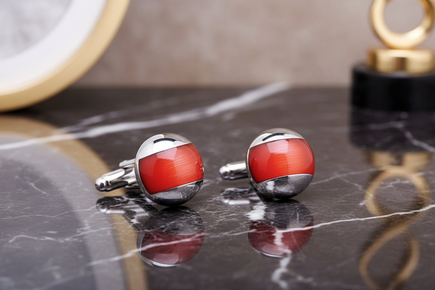 Red Orb Cuff-links