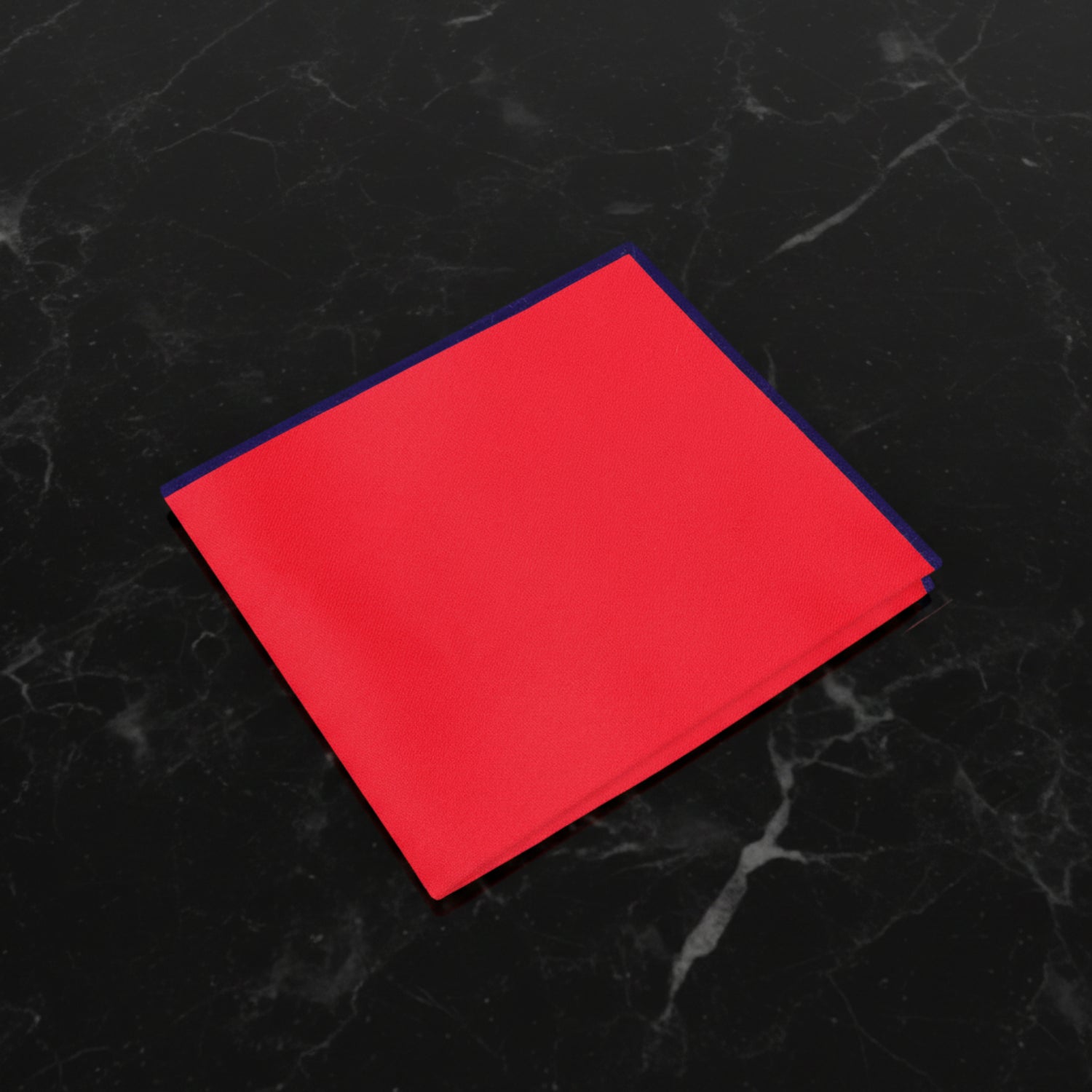 Red with Blue Edges Pocket Square