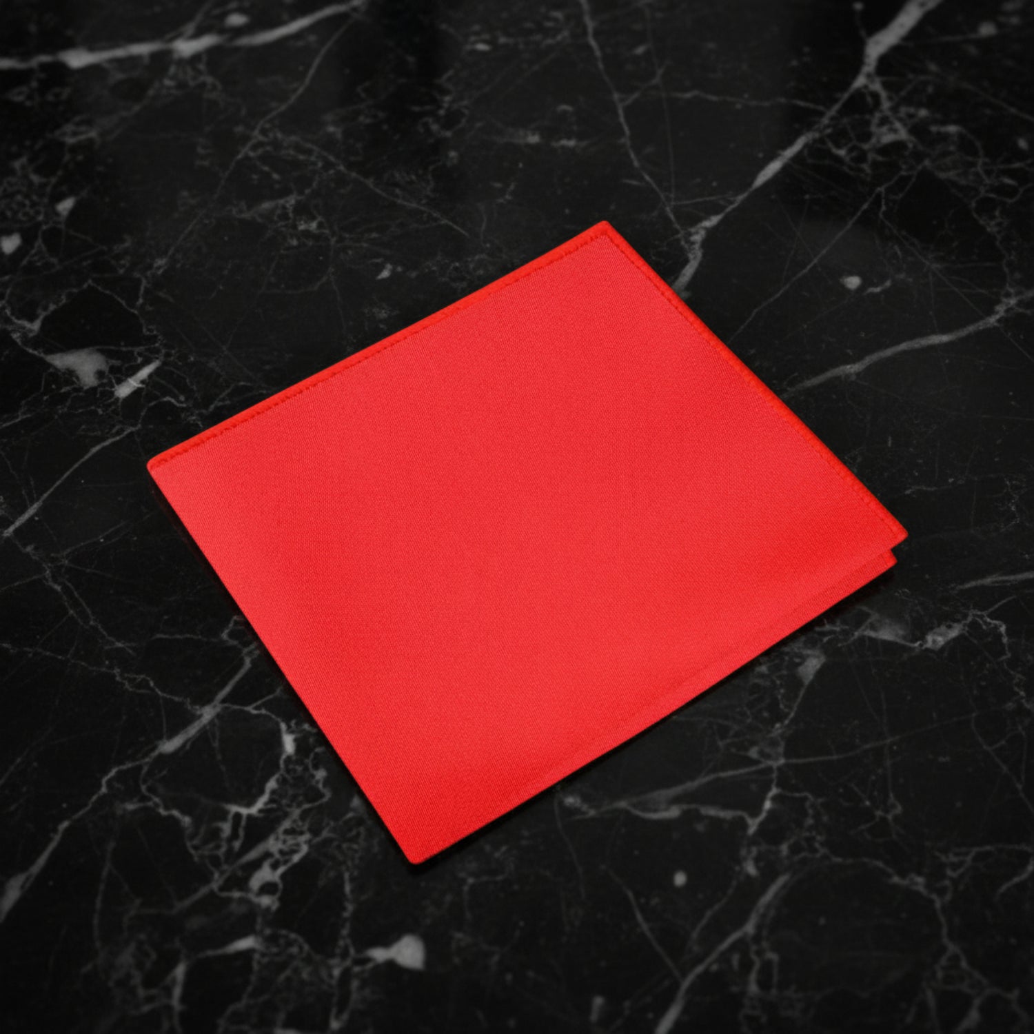 Red with Vibrant Red Edge Pocket Square