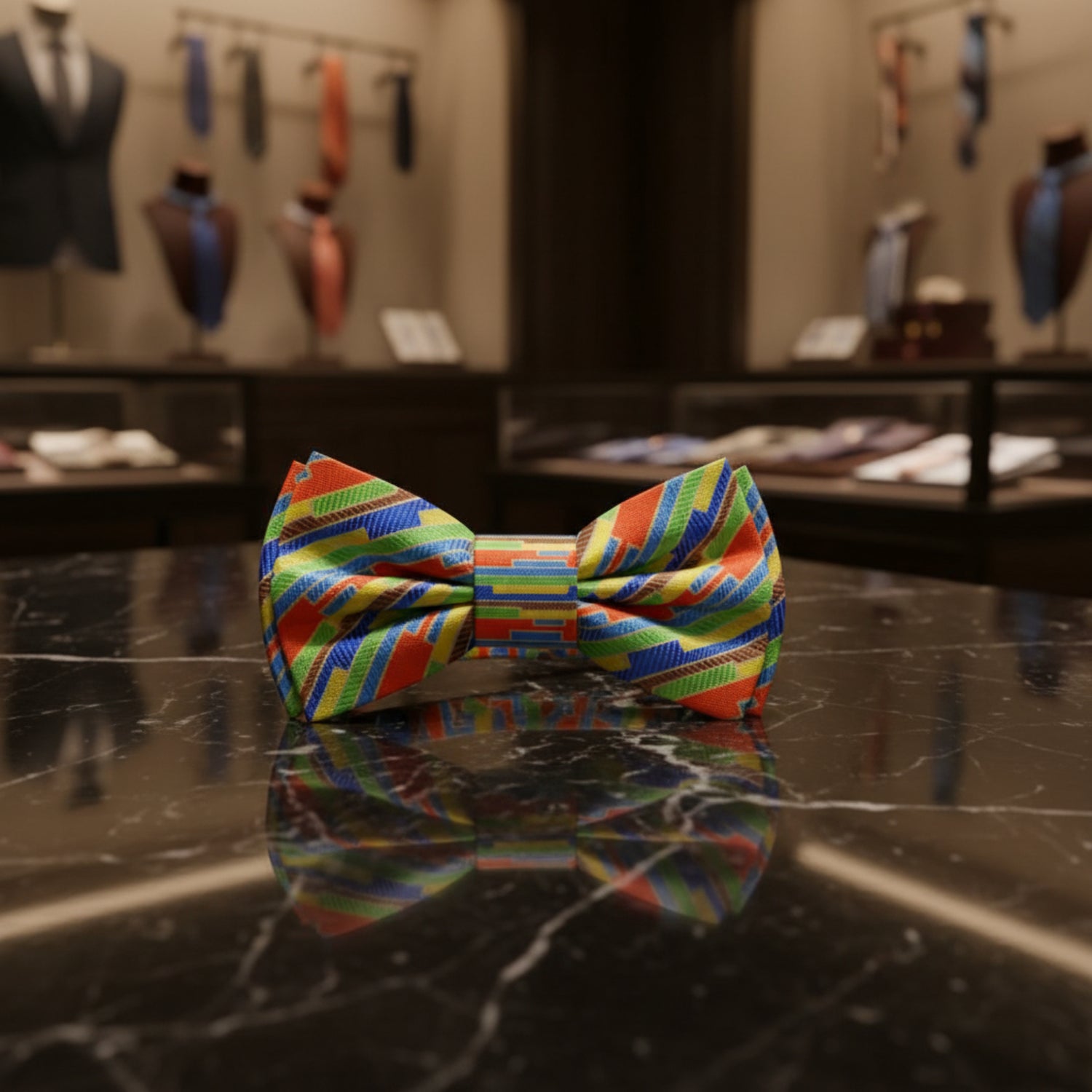 Multi Color Pre Tied Bow Tie Single