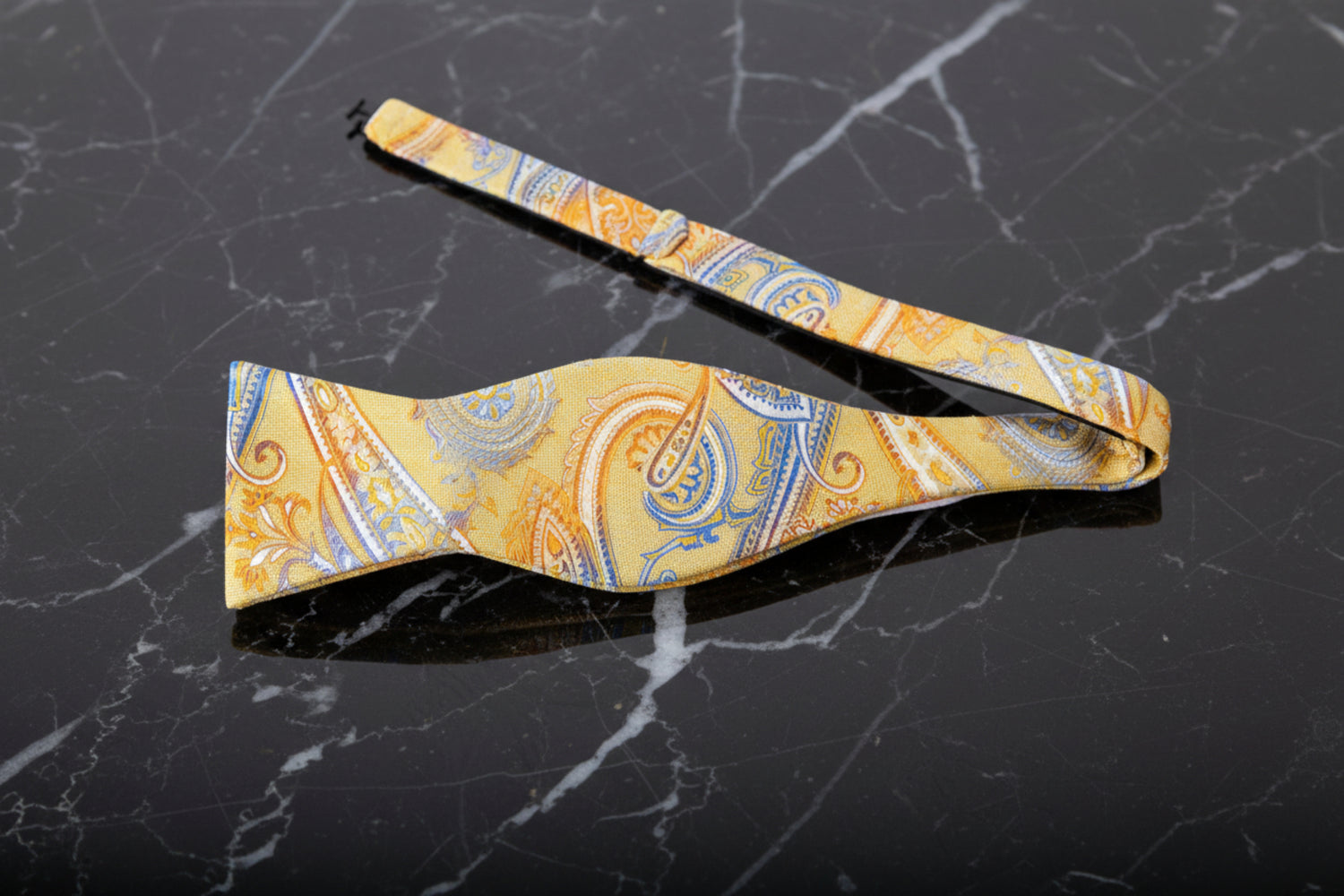 Orange, Red, Blue Paisley Bow Tie Self-Tie