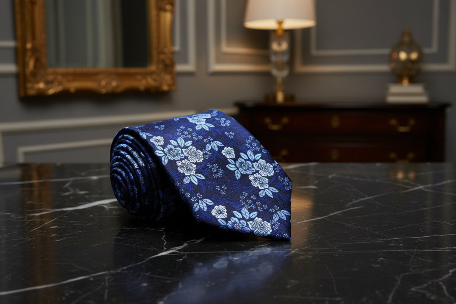 ||Blue Floral Tie