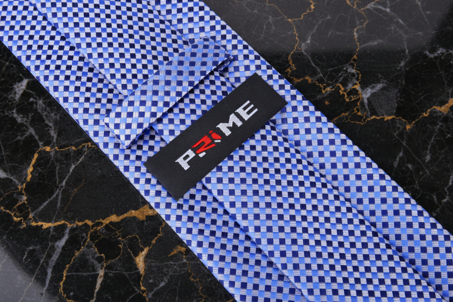 Shades of Blue Check Necktie Keep