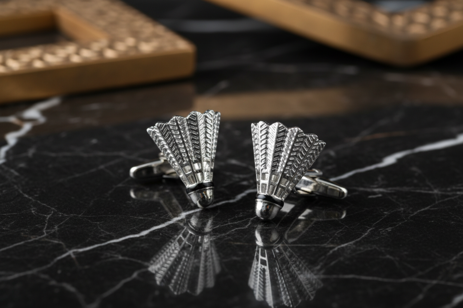 Chrome Shuttlecock Cufflinks
