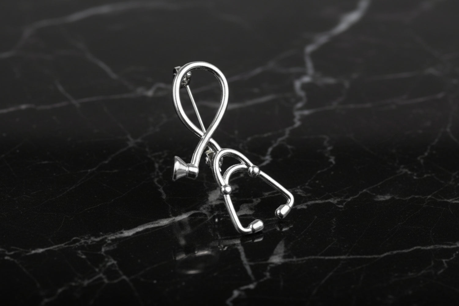 Silver Stethoscope Lapel Pin