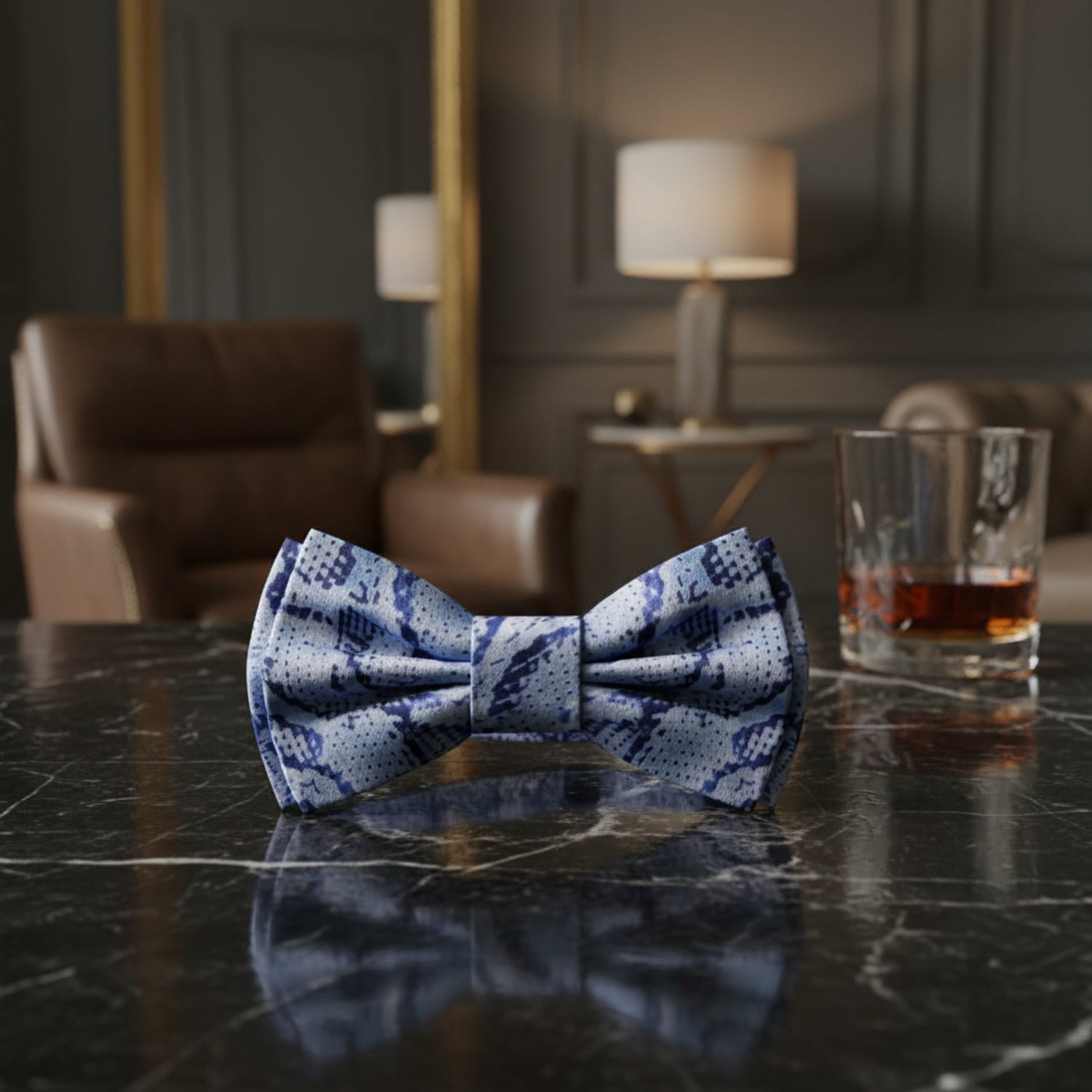Shades of Grey Snakeskin Bow Tie