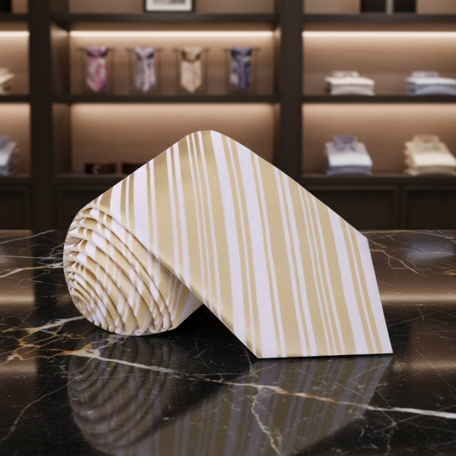 Soft Gold, Pearl Stripe Tie 
