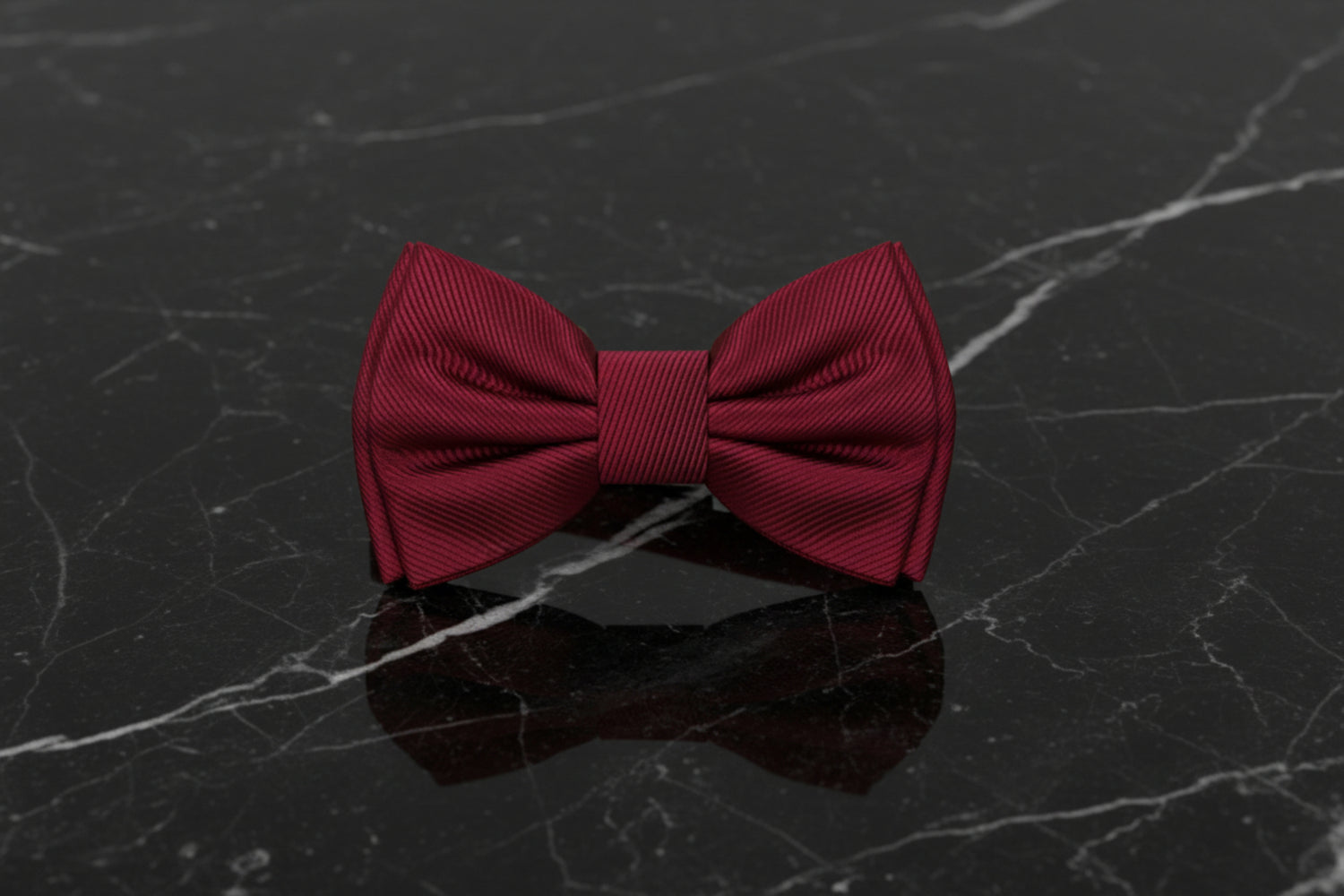 Solid Burgundy Lines Bow Tie