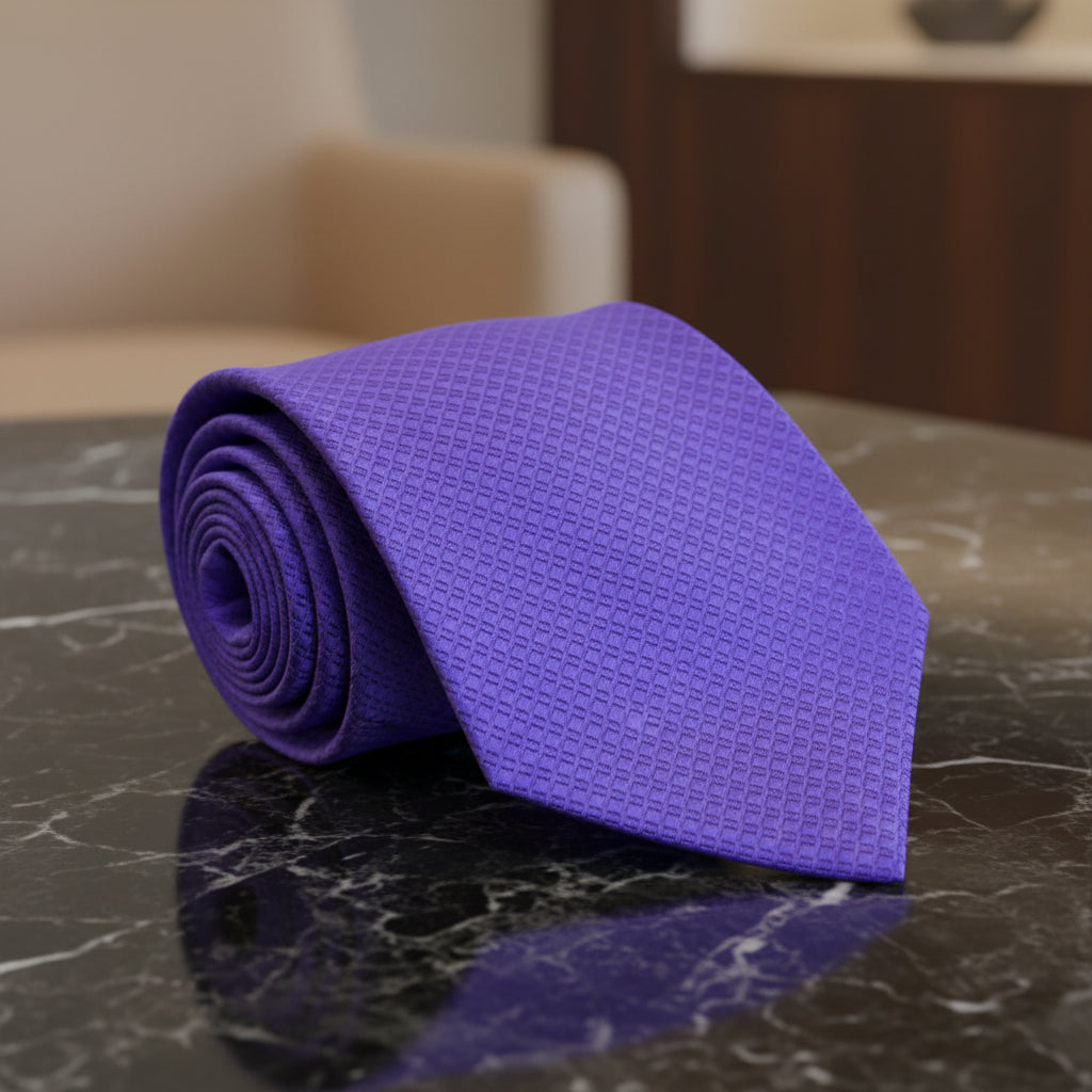 Solid Purple Textured Tie