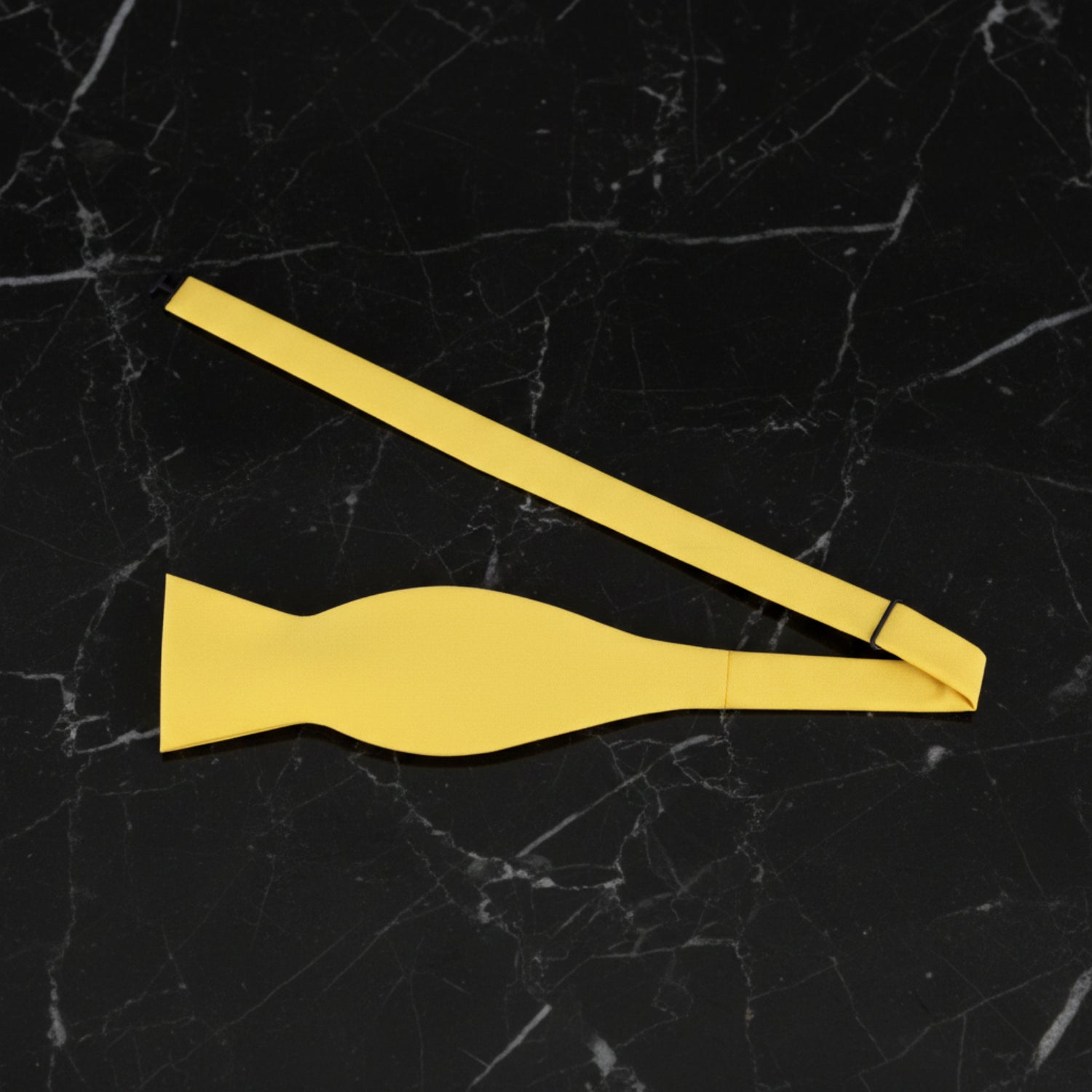 Self Tie View: Solid Glossy Canary Yellow Bow Tie