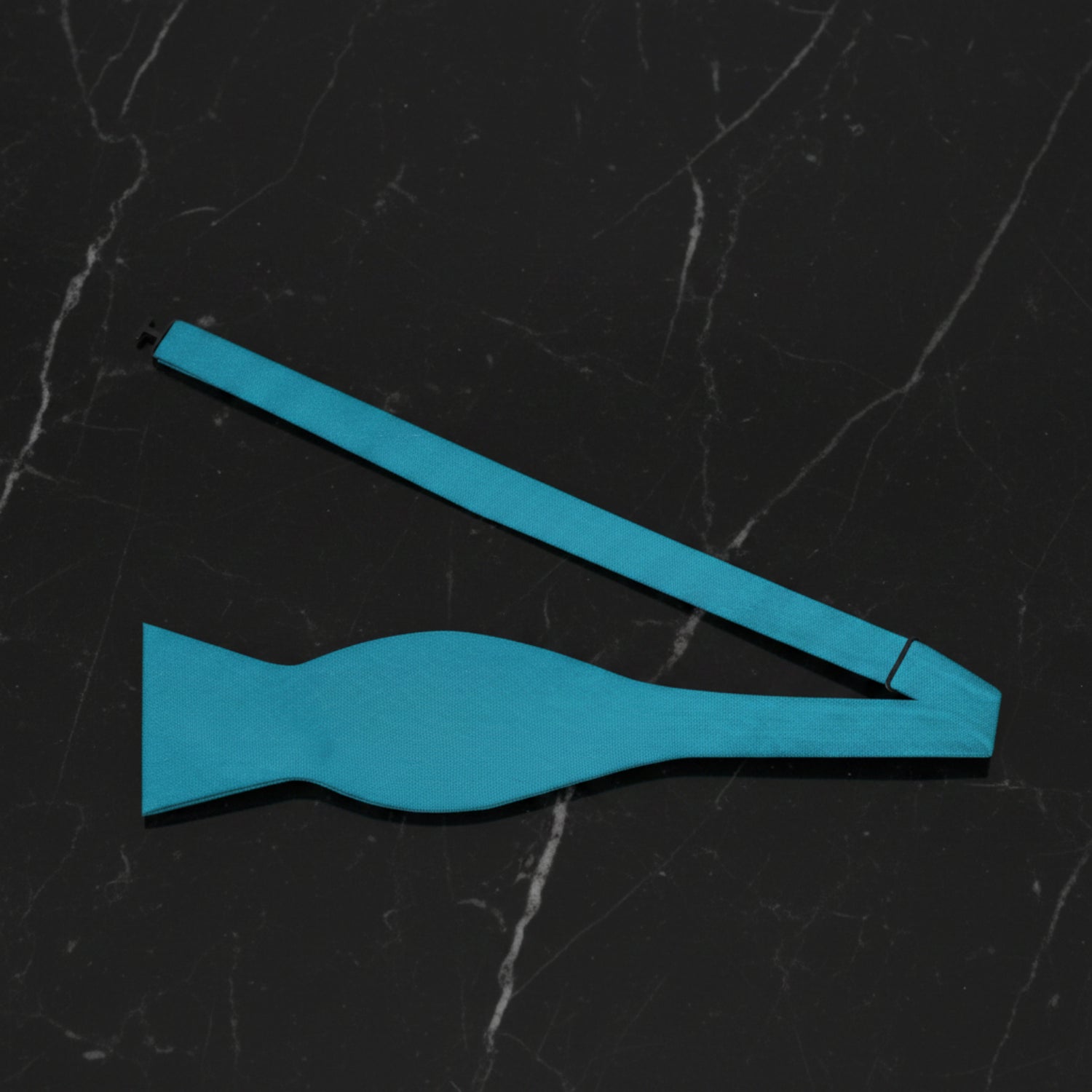 Self Tie: Solid Glossy Dark Cyan Bow Tie