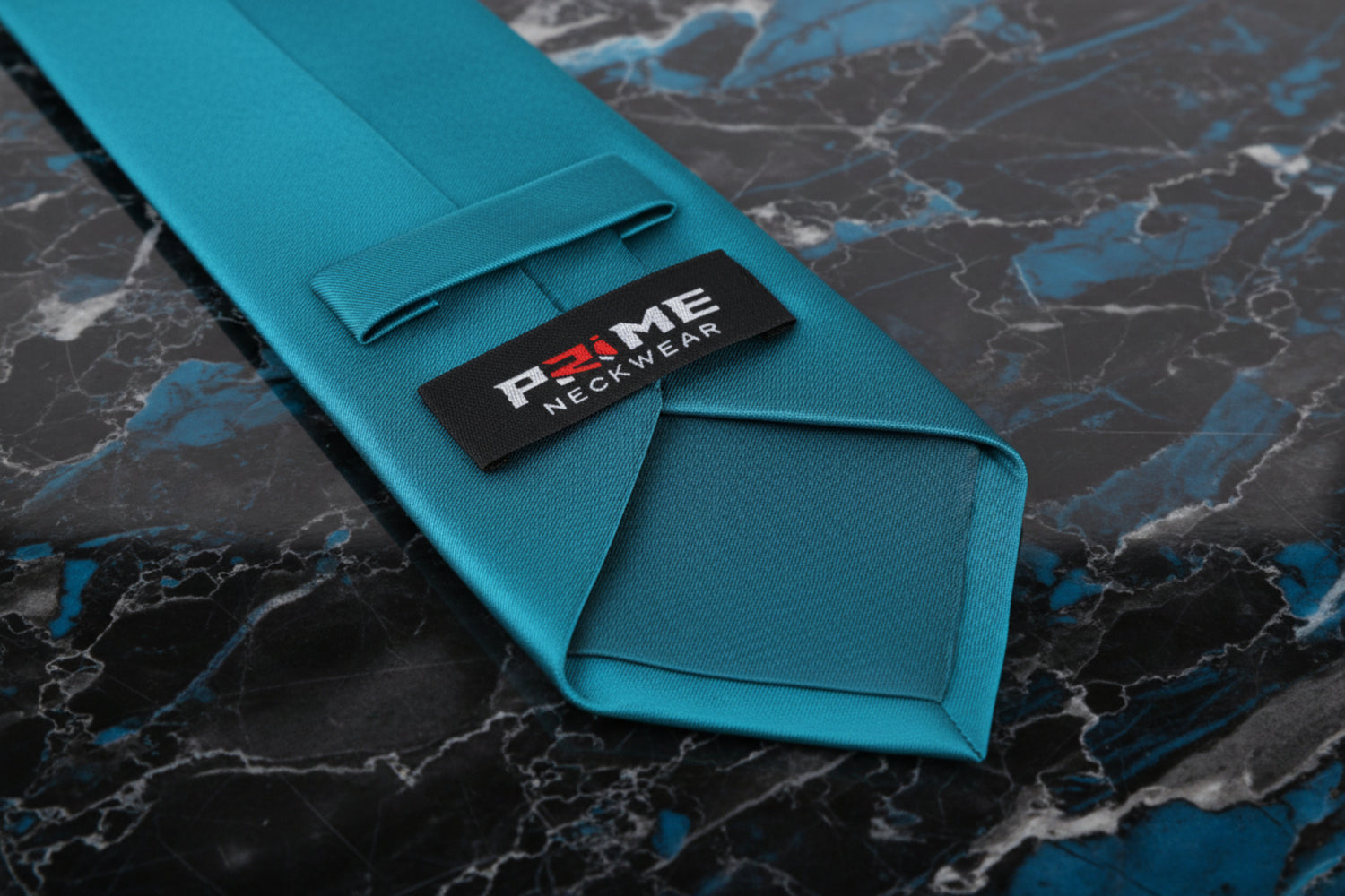 Solid Glossy Dark Cyan Silk Necktie Keep