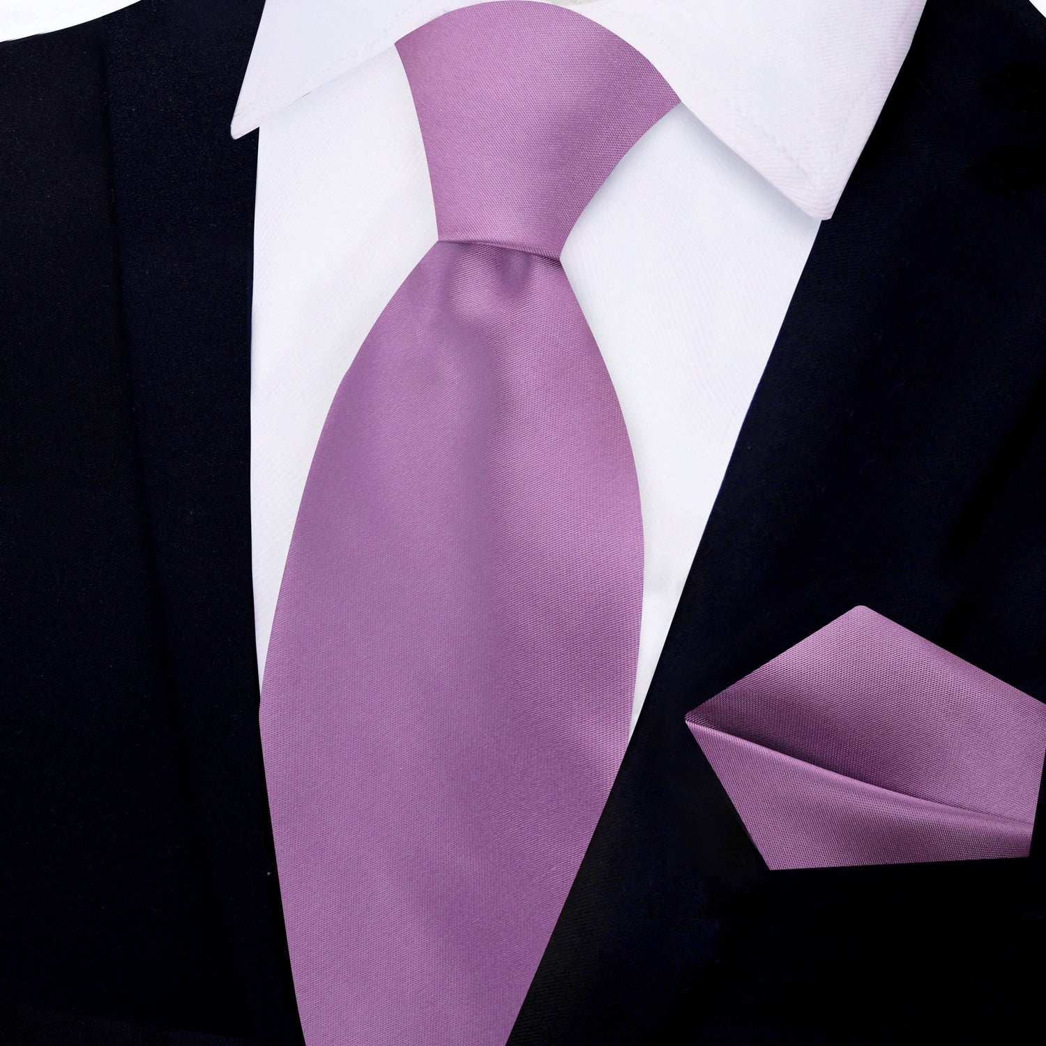 Heather Purple Tie and Pocket Square
