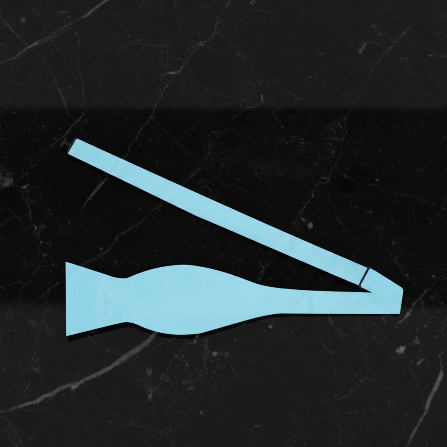 Self Tie: Solid Glossy Iceberg Blue Bow Tie
