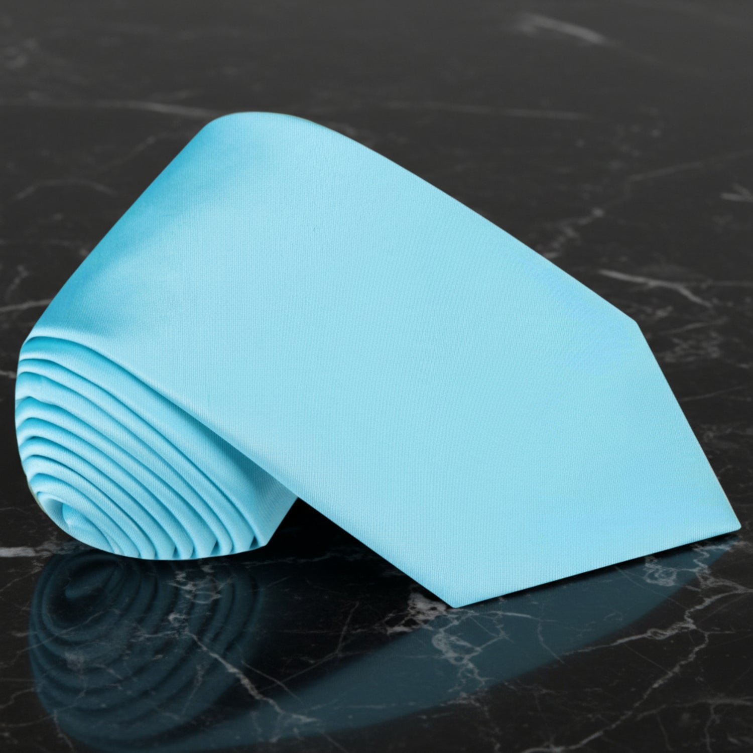 Solid Glossy Iceberg Blue Necktie