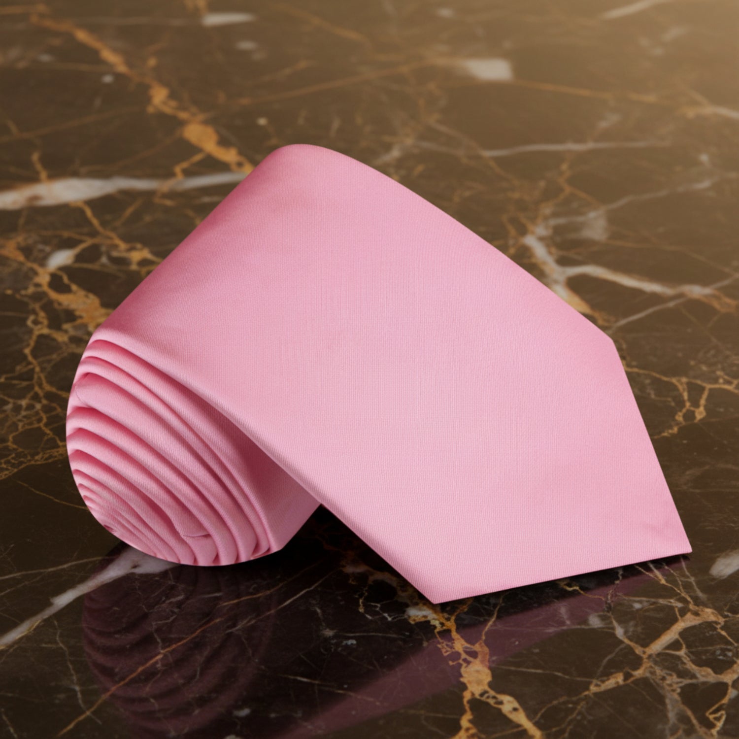Solid Glossy Kobi Pink Silk Necktie