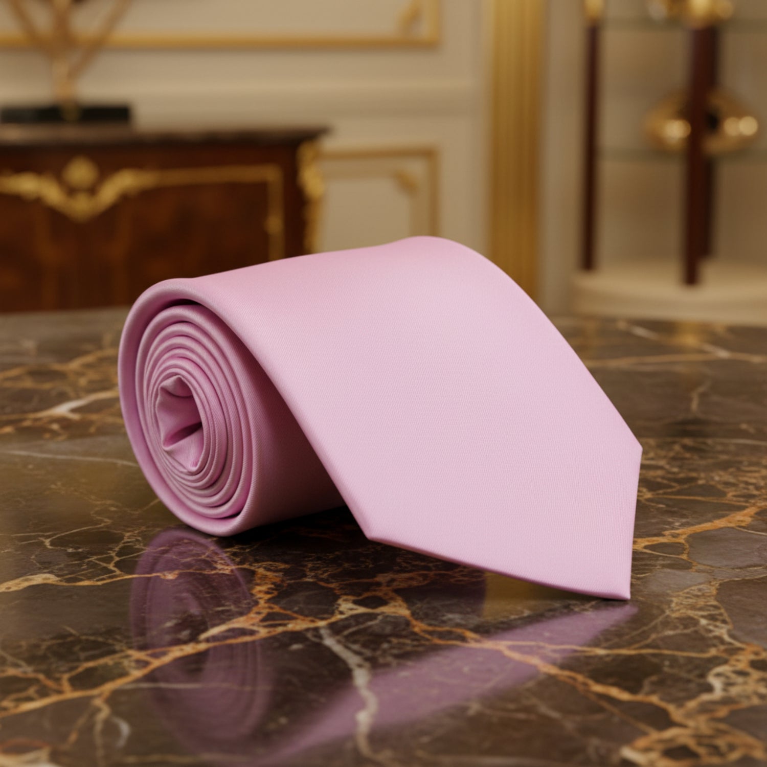 Solid Glossy Light Orchid Necktie