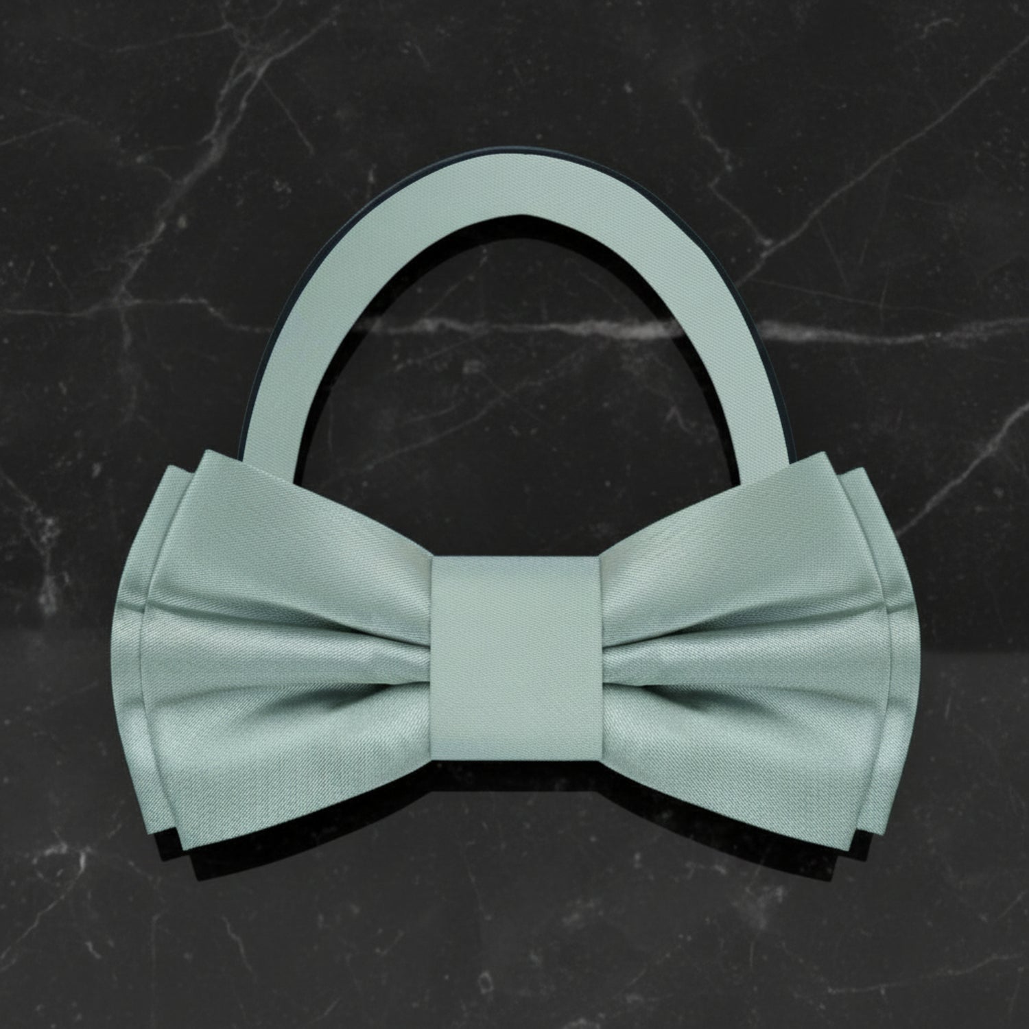 Pre Tied: Solid Glossy Viridian Green Bow Tie 