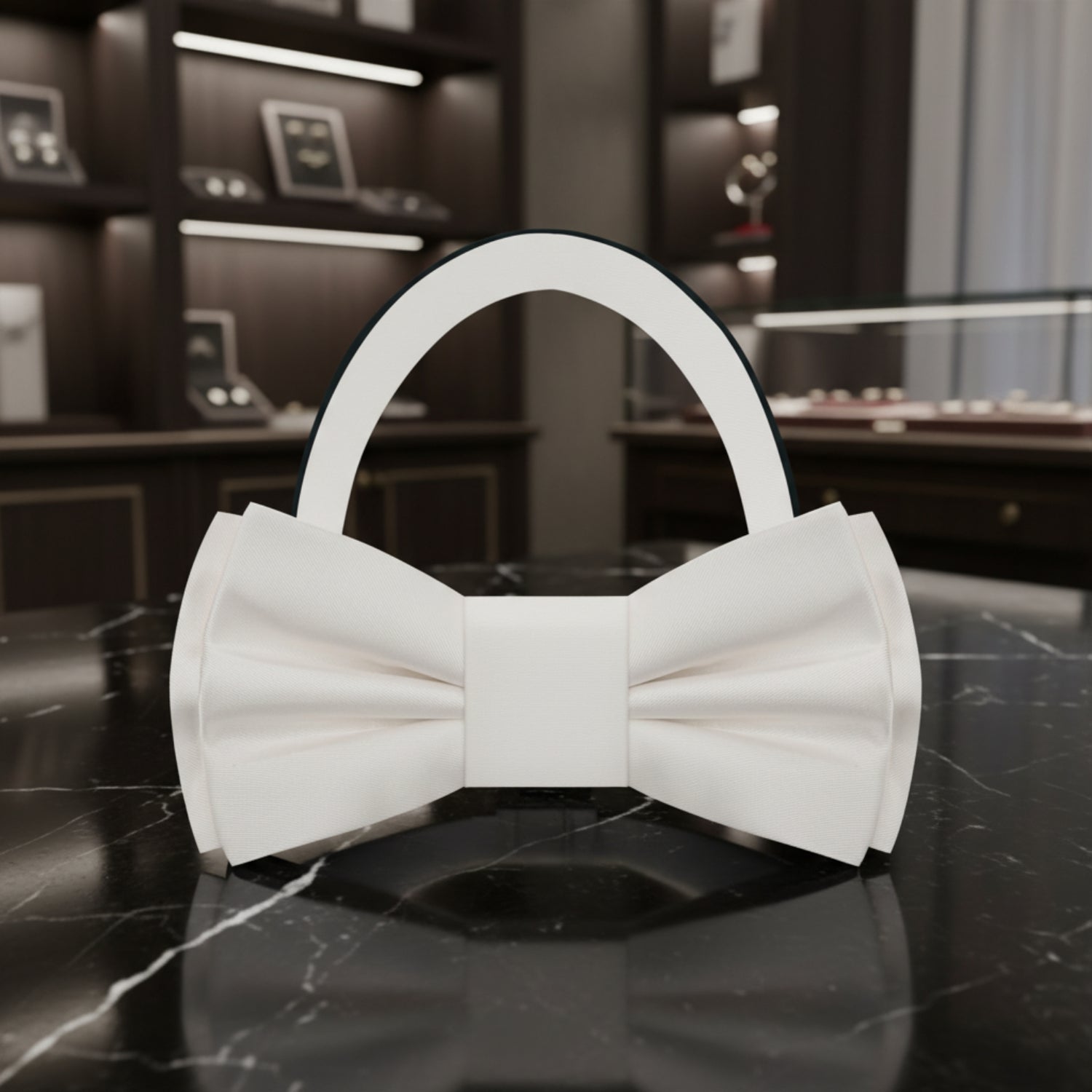 Pre Tied: Powder White Bow Tie 
