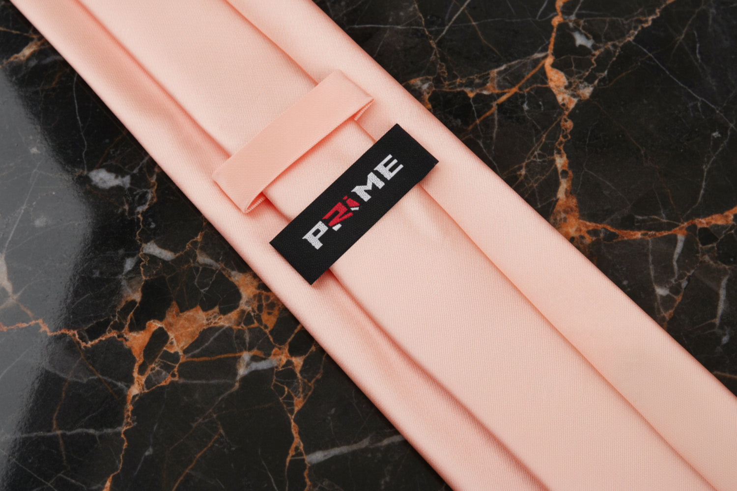 Glossy Solid Soap Orange Silk Necktie Logo