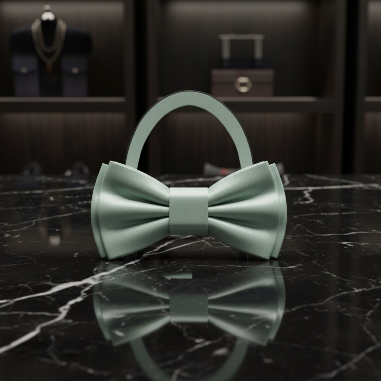 Pre Tied: Stone Pistachio Green Bow Tie