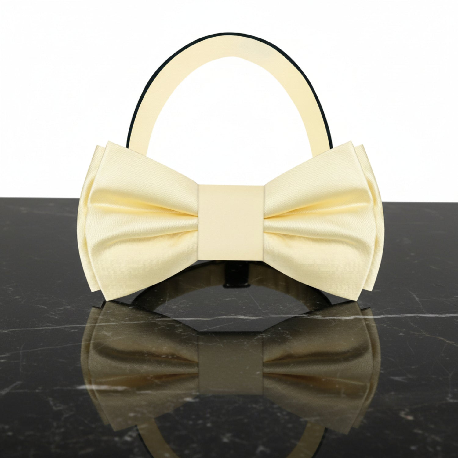 Pre Tied: Solid Glossy Sugar Cookie Yellow Bow Tie