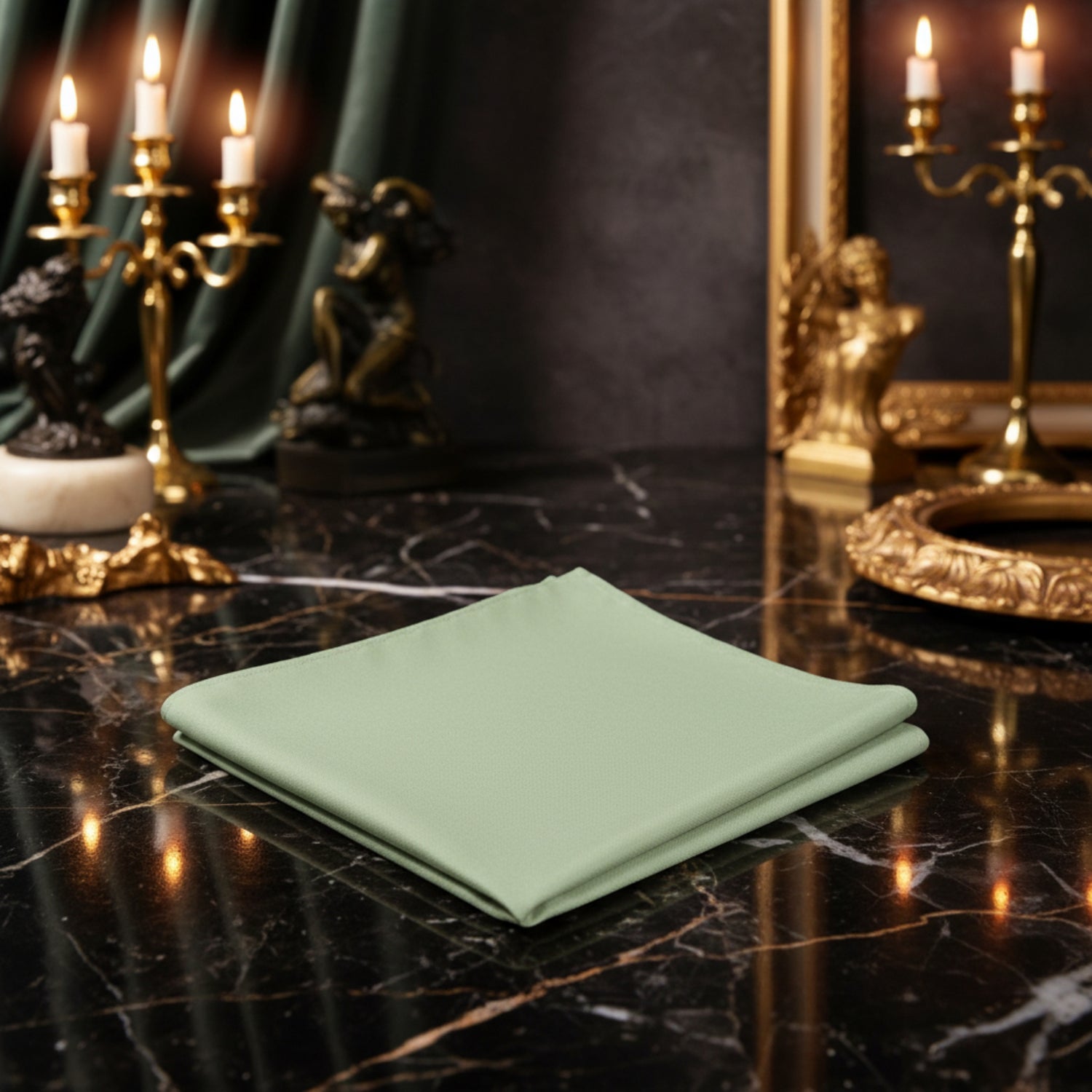 Solid Laurel Green Pocket Square
