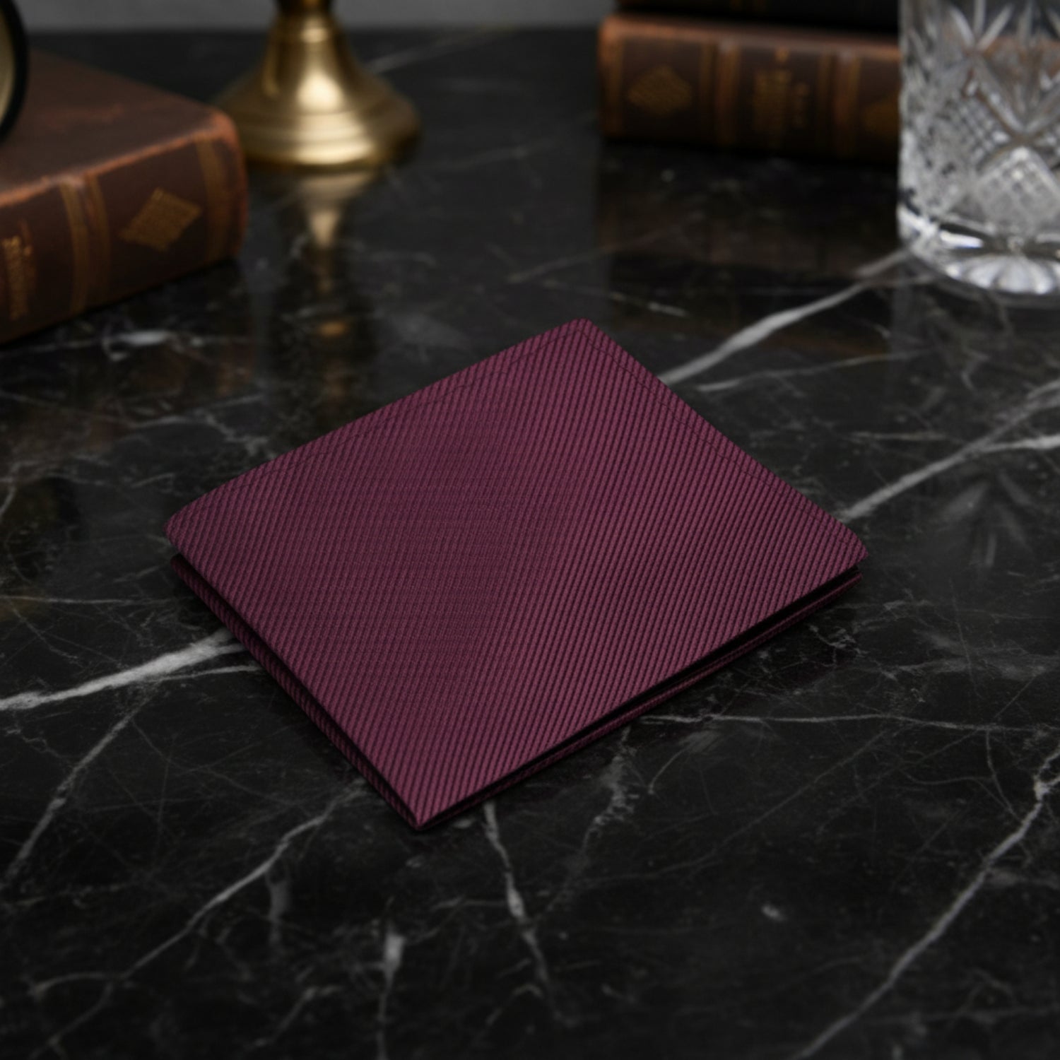 A Solid Burgundy Pattern Pocket Square