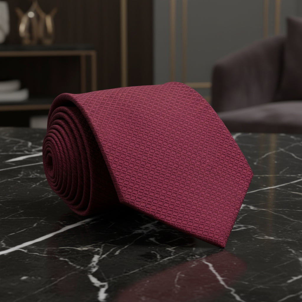 Solid Red Texture Tie