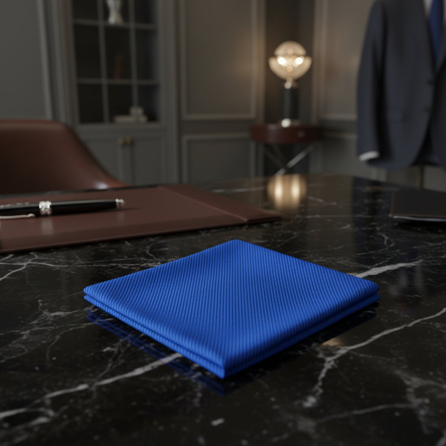 A Solid Sky Blue Pattern Pocket Square
