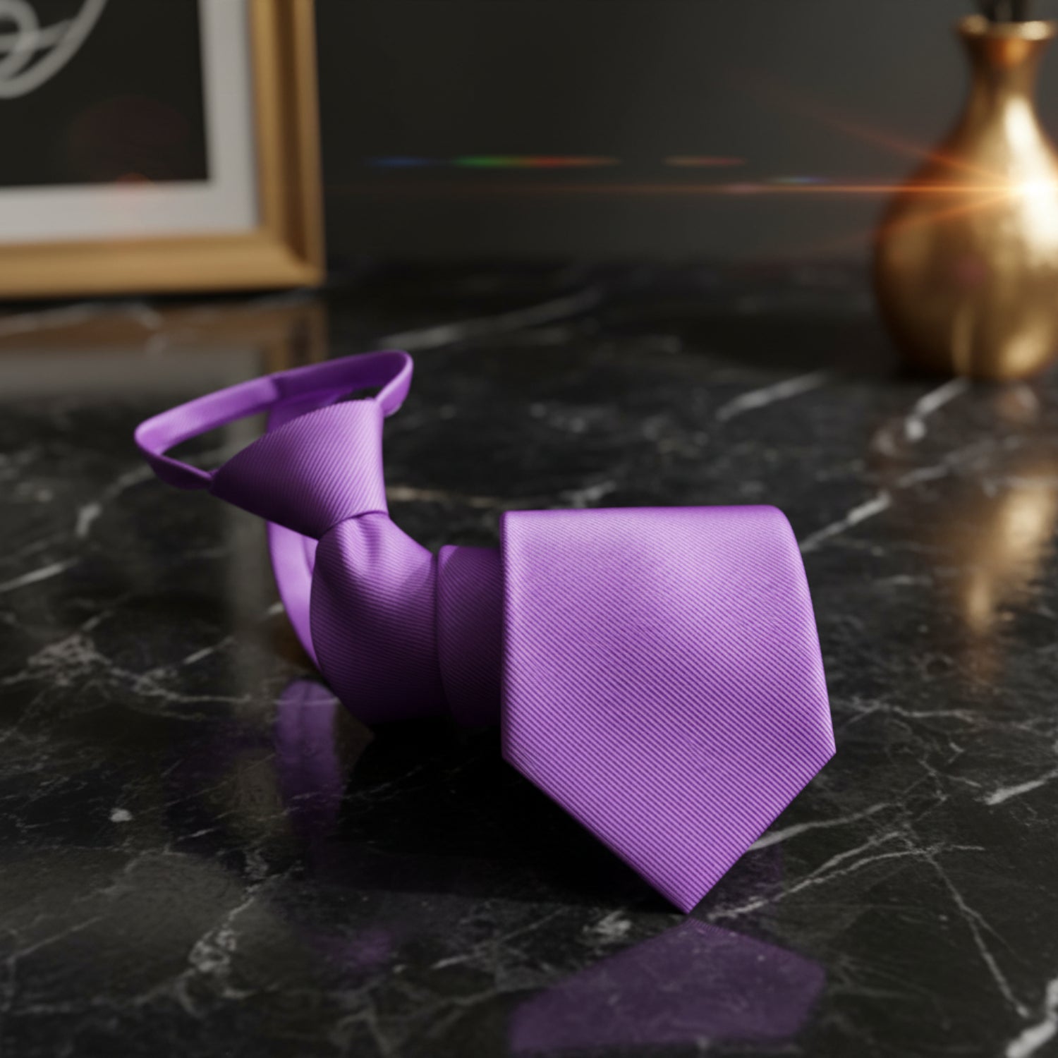 Soft Purple Single Tie View Zipper
