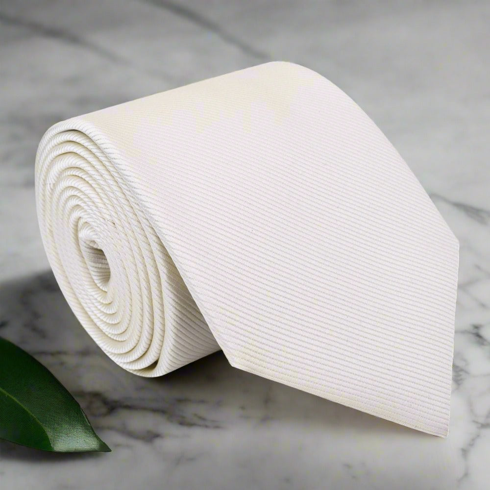 Solid Off White Tie  ||Cream