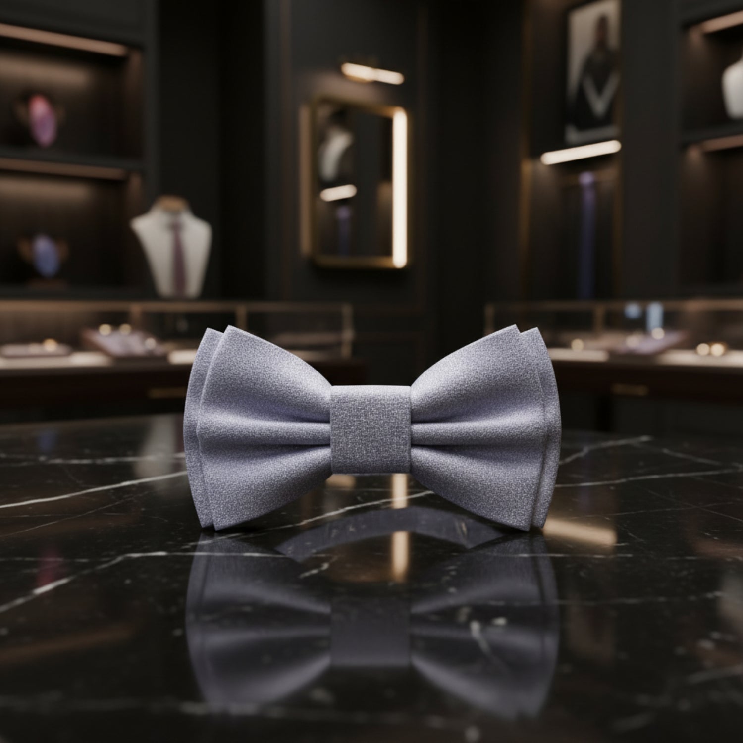 Shimmer Silver Bow Tie
