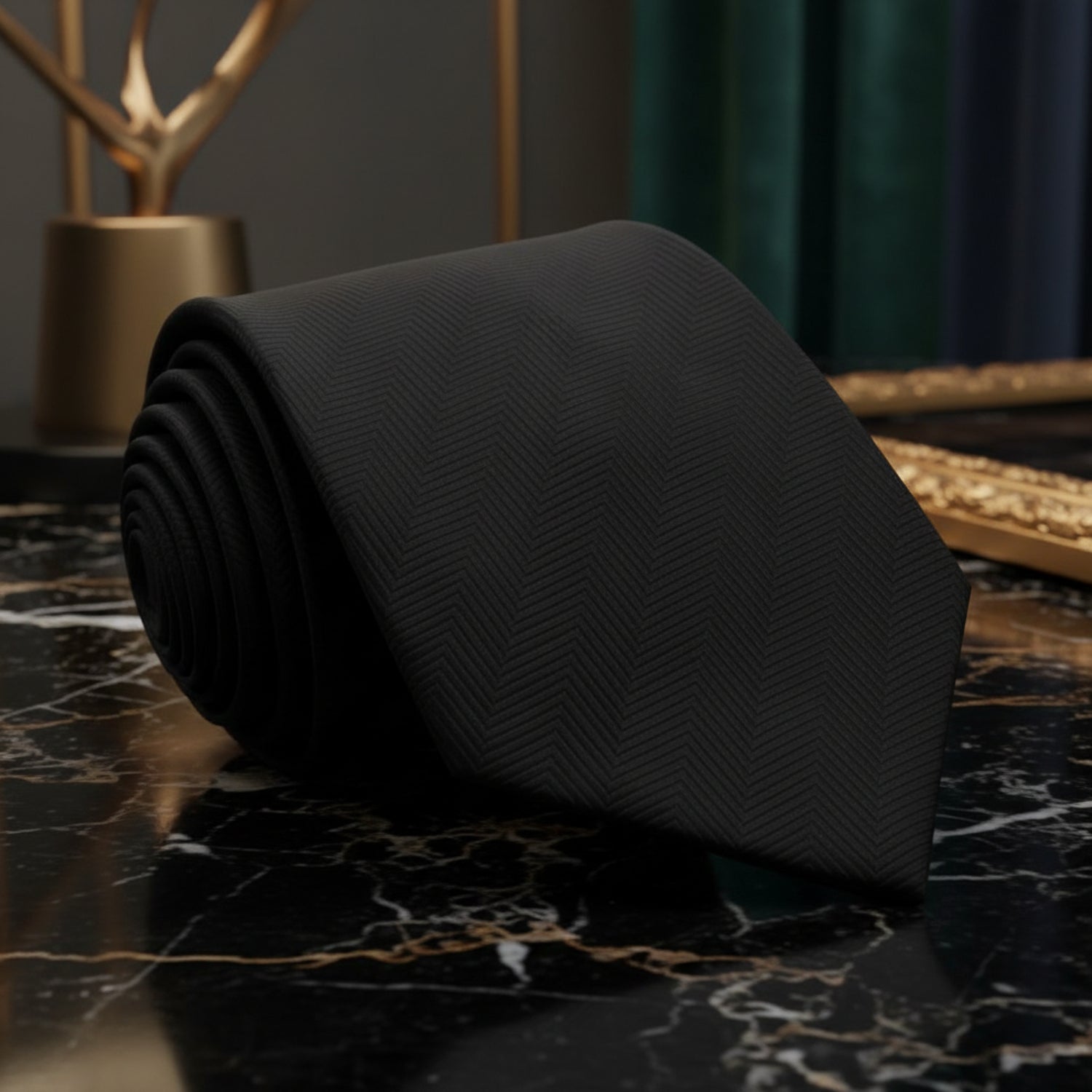 Single Black Tie||Black