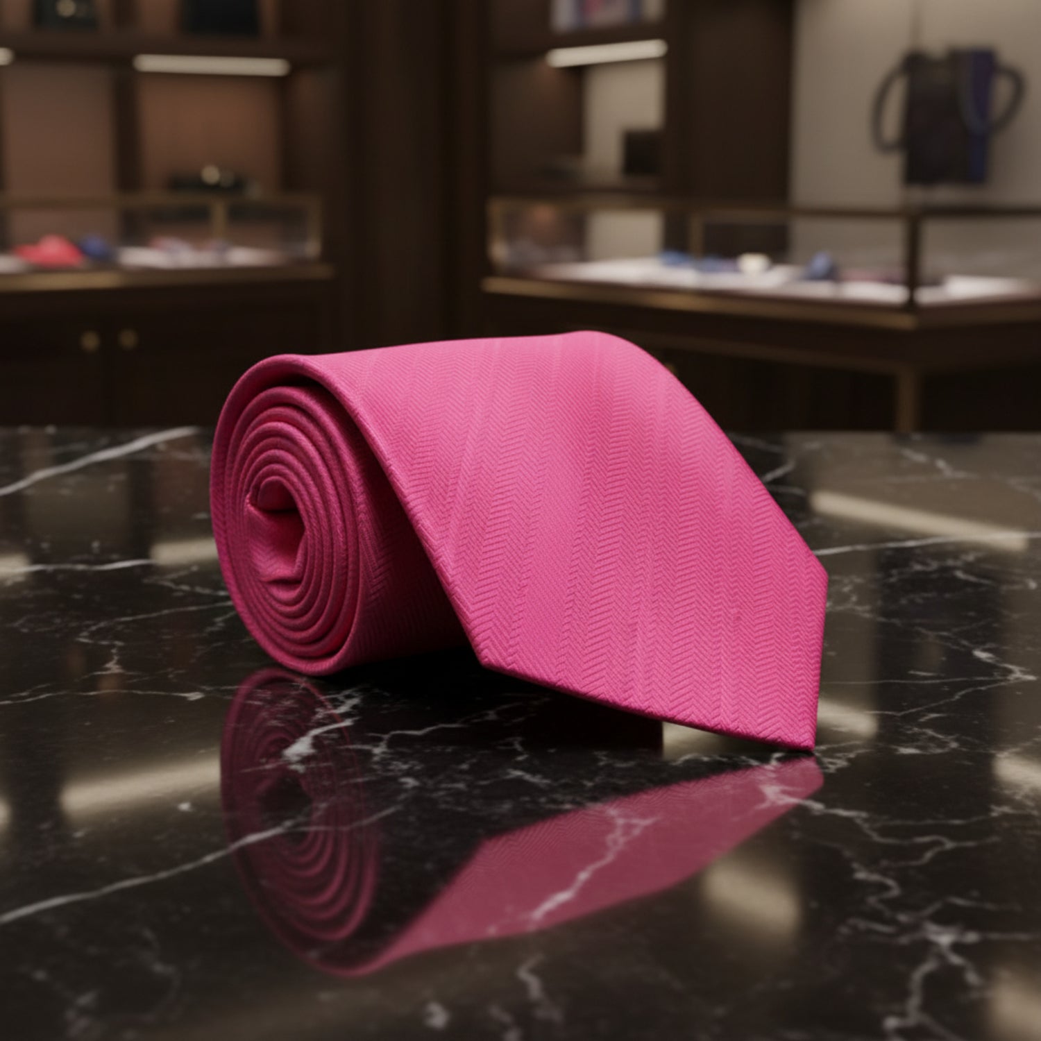 A Solid Fandango Pink Pattern Necktie||Fandango Pink