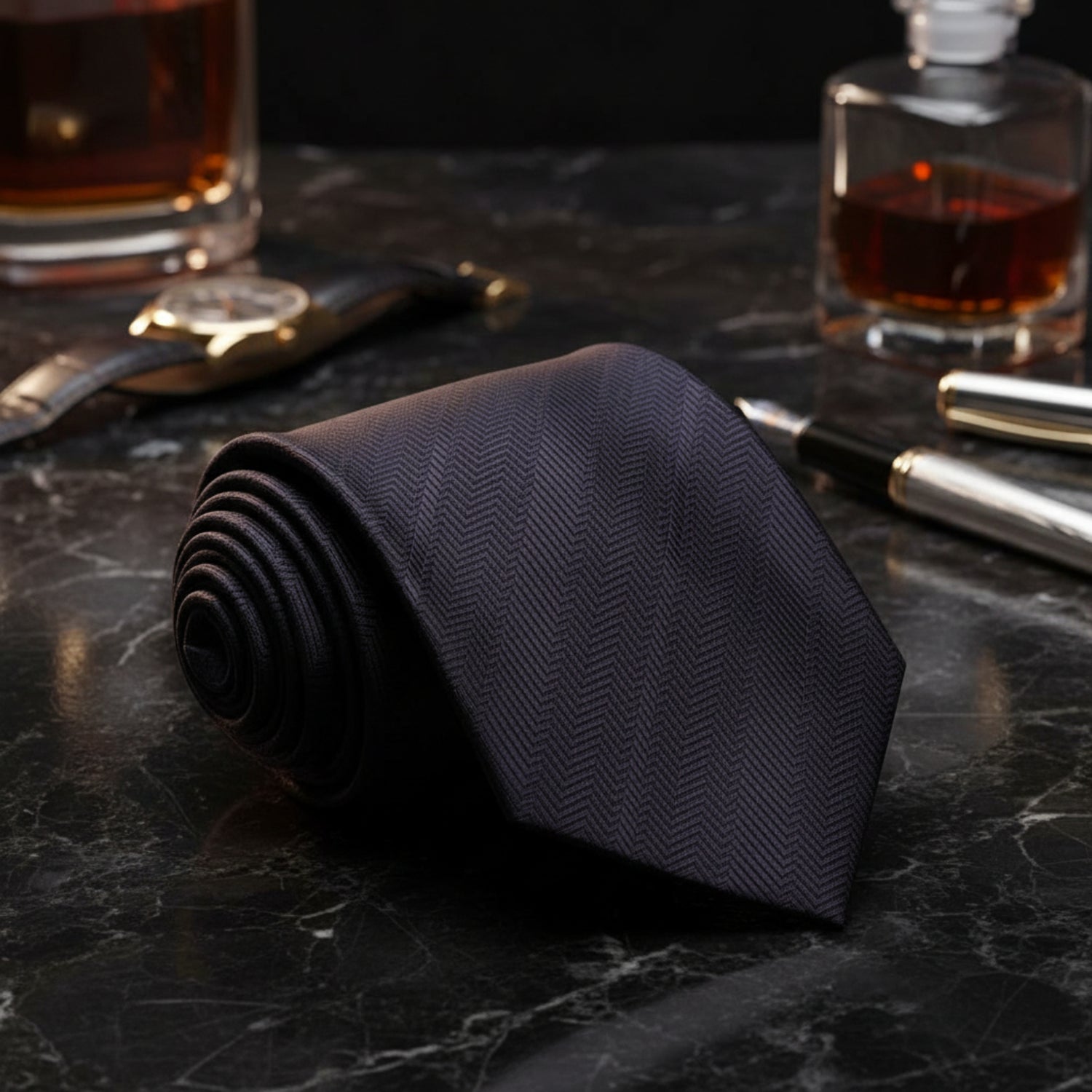 Single Grey Tie||Graphite Shadow