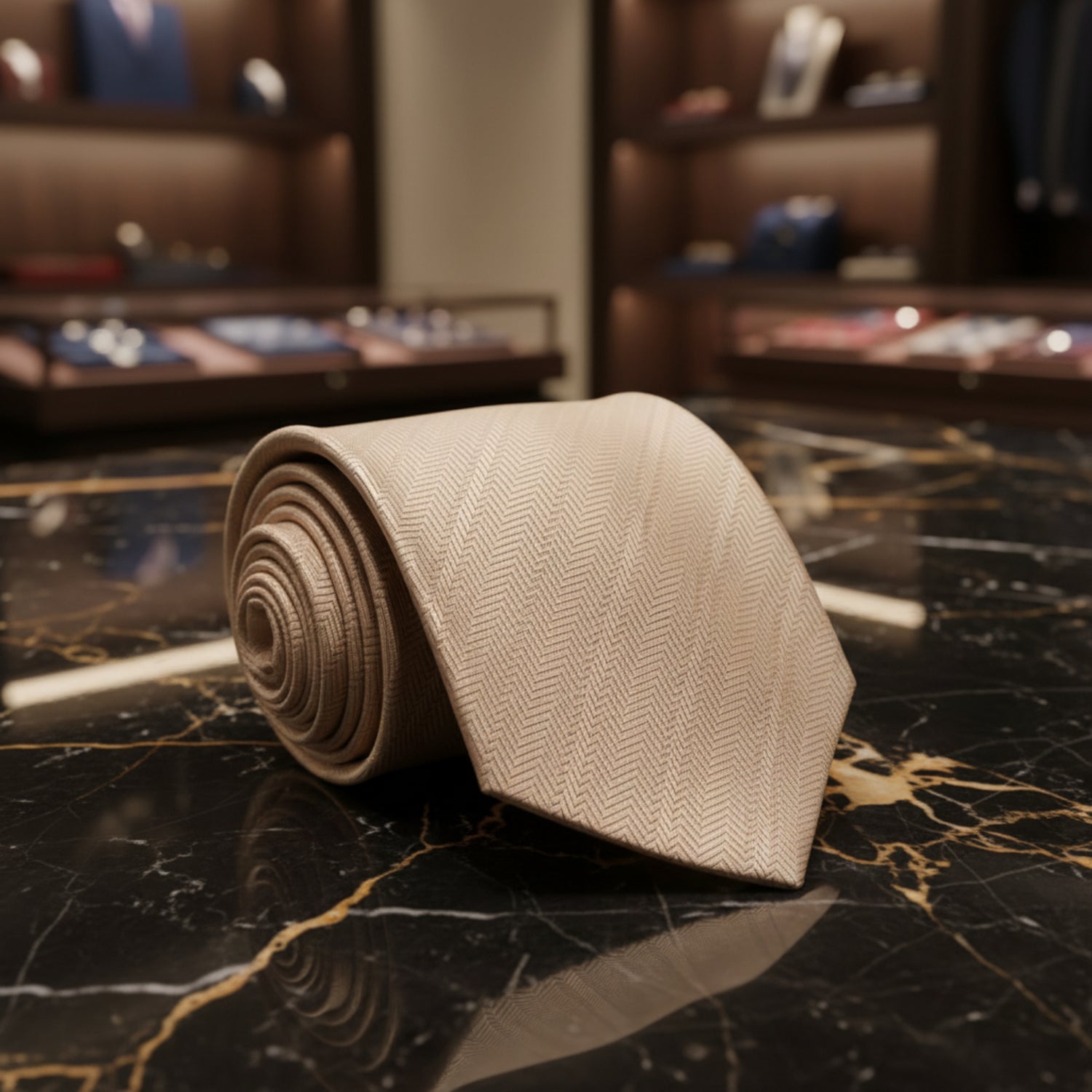 Metallic Wheat Solid Necktie