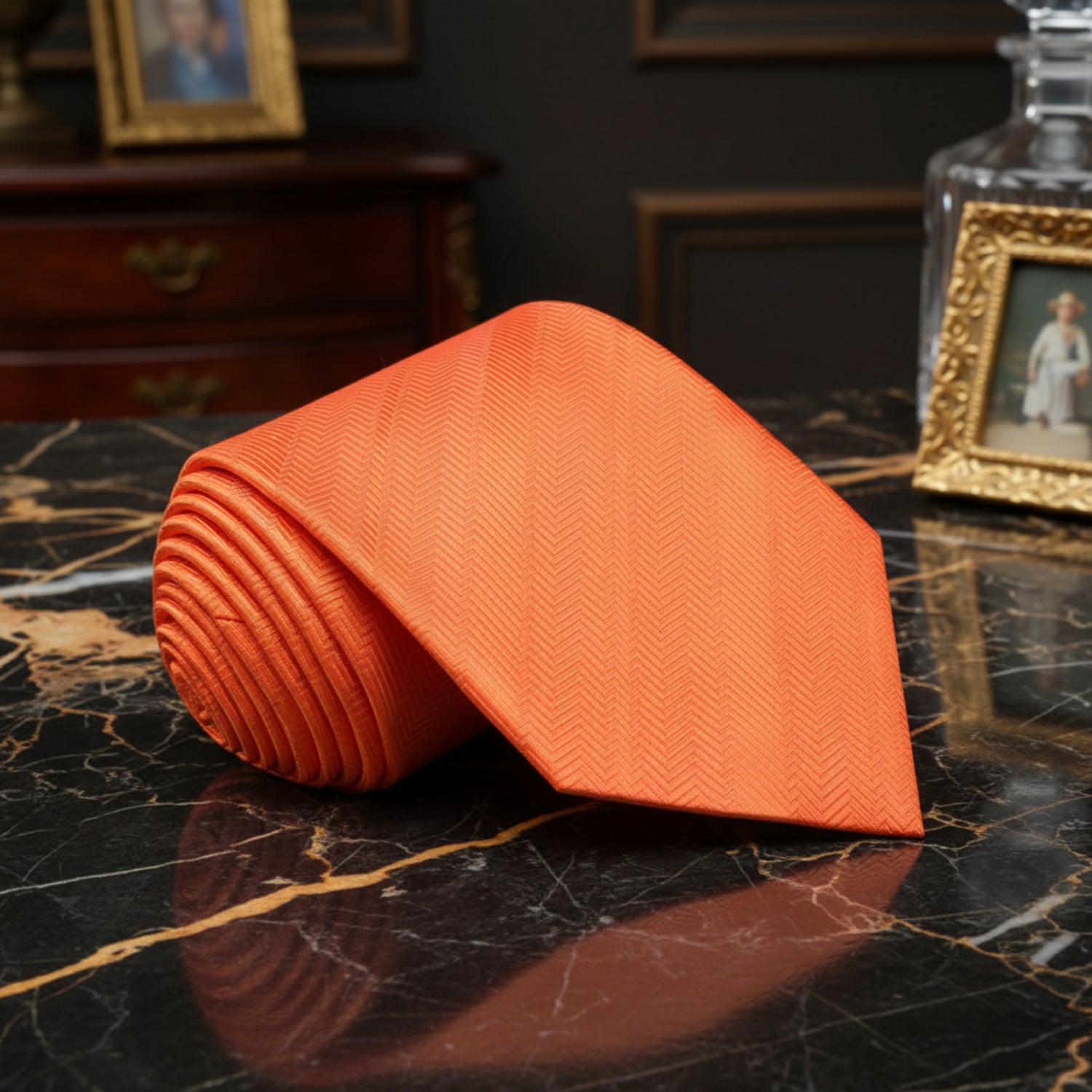solid orange tie