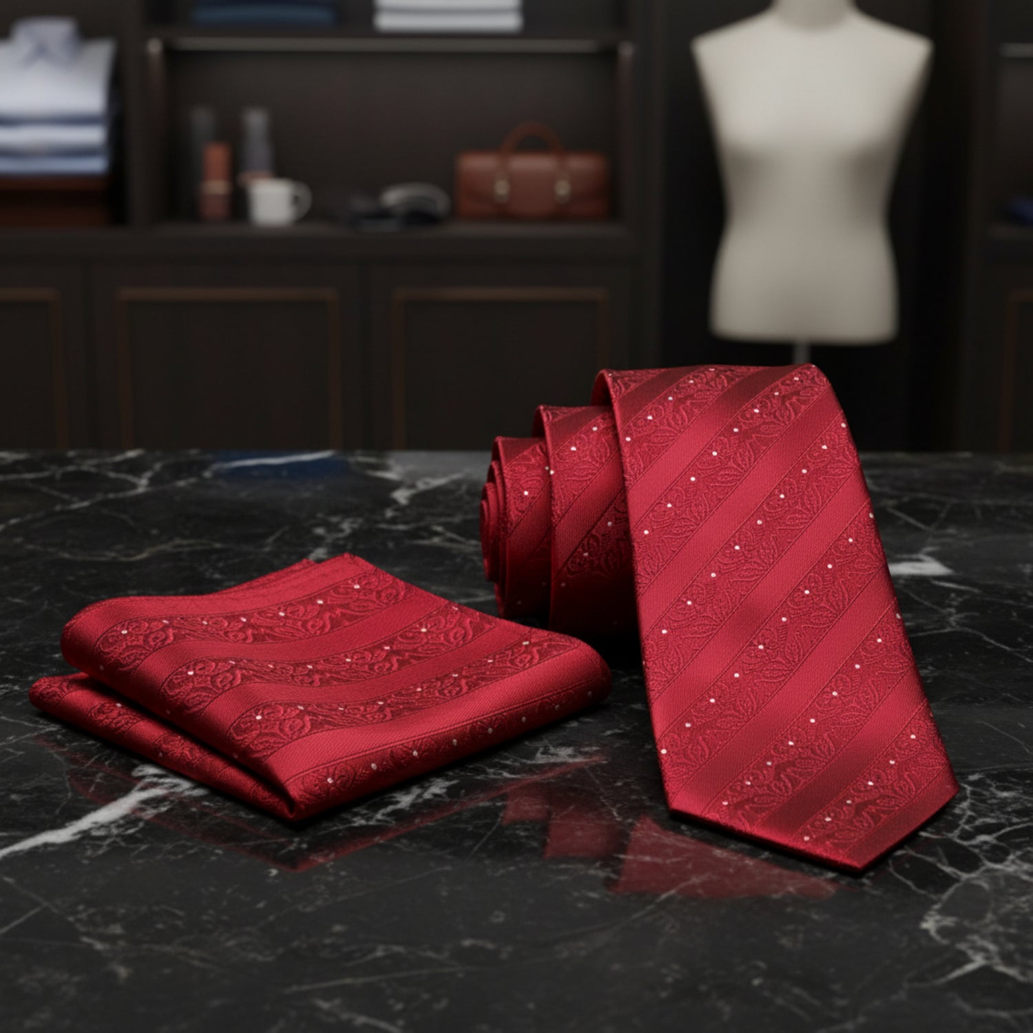 View 2: Red Tie and Square