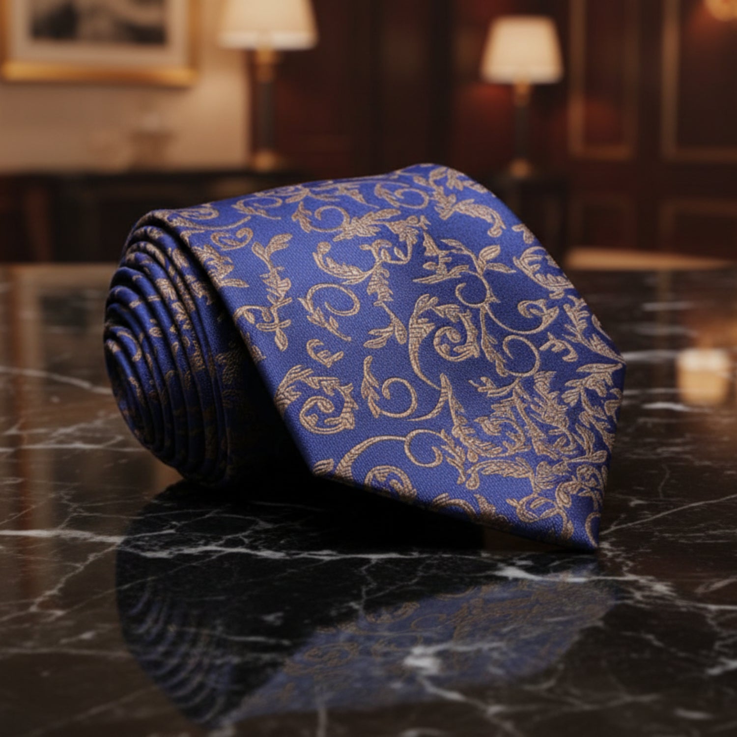 Blue Sage Vine Tie||Blue, Sage