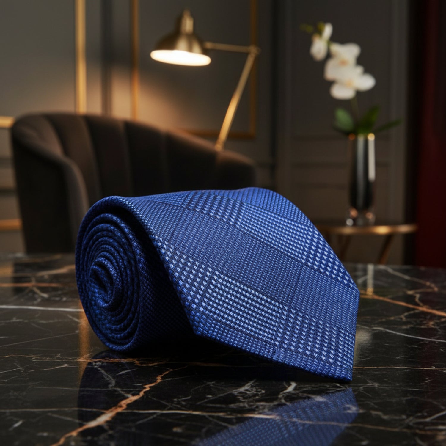 Blue Geometric Tie