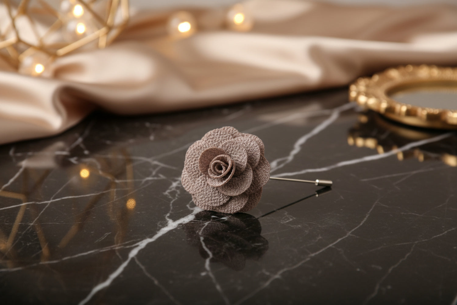 A Tan Colored Lapel Flower