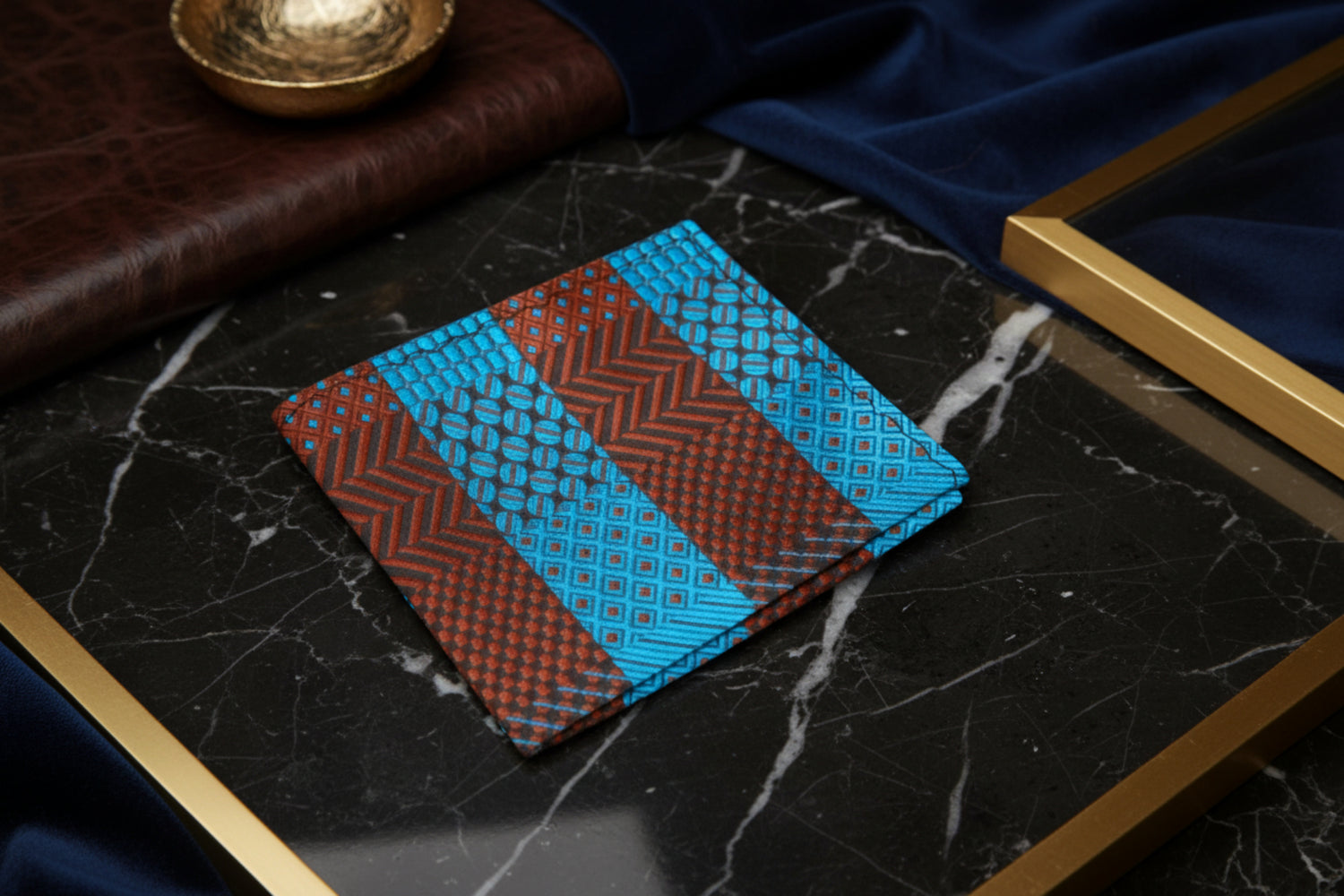 Main View: Teal Malibu Pocket Square Abstract Pocket Square
