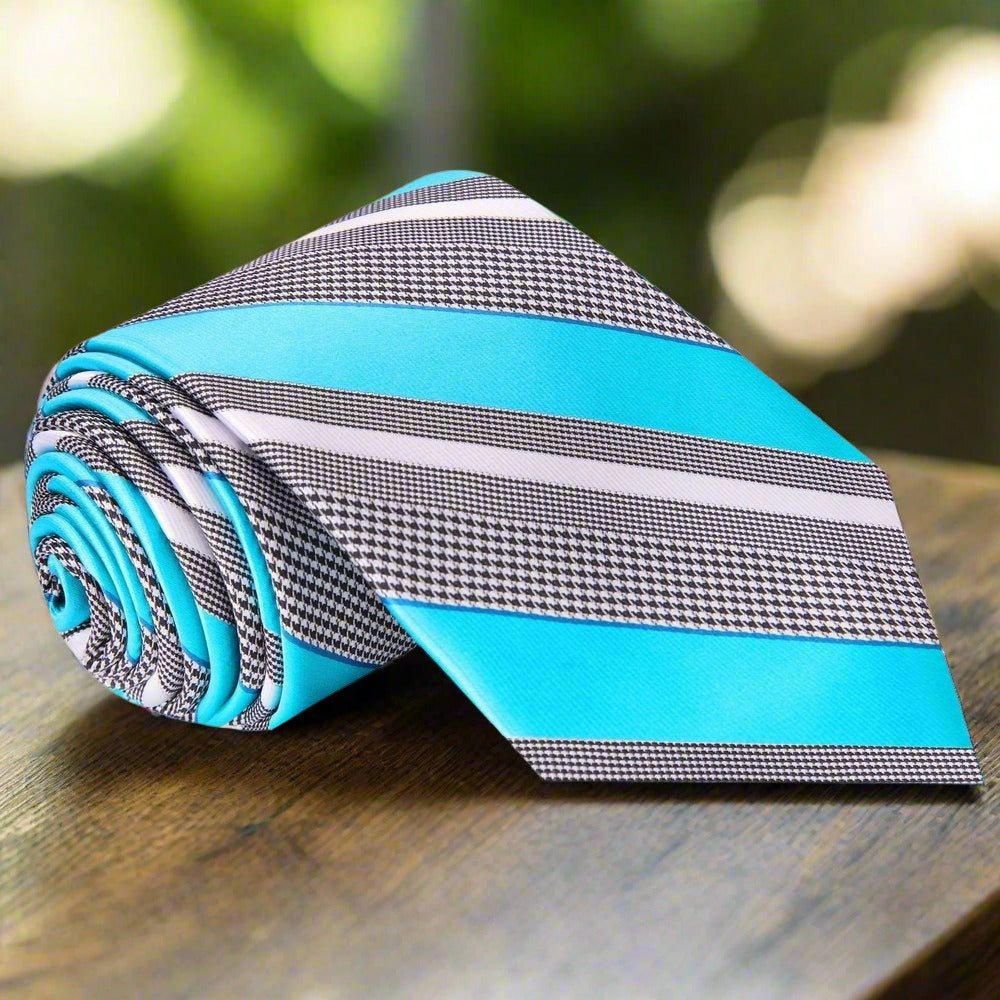 a blue stripe necktie