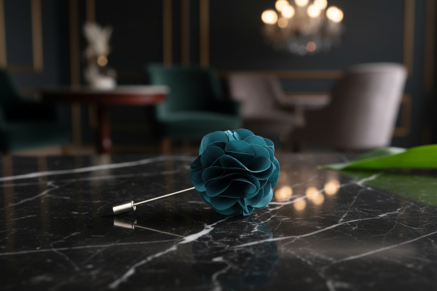 Teal Leaf Lapel Pin
