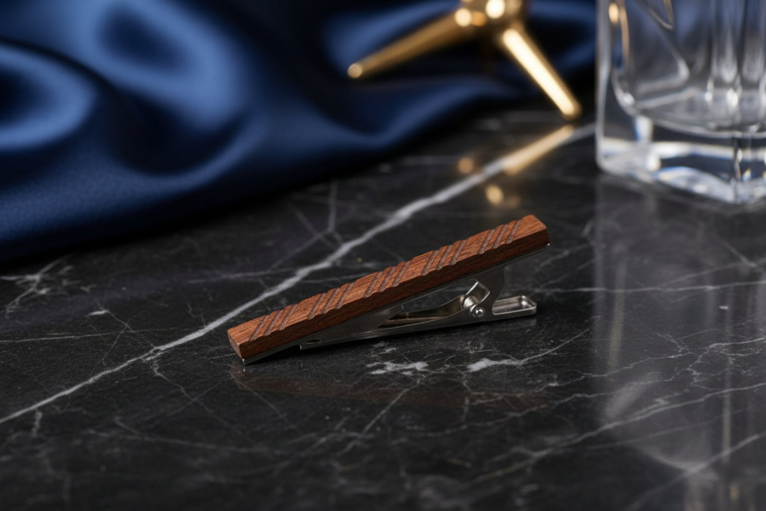 Three Stripes Wooden and Metal Tie bar