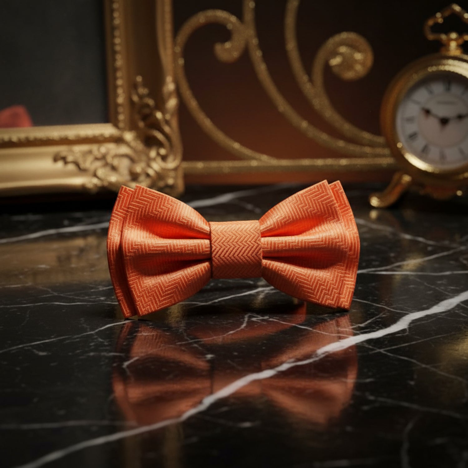 Solid Orange Bow Tie